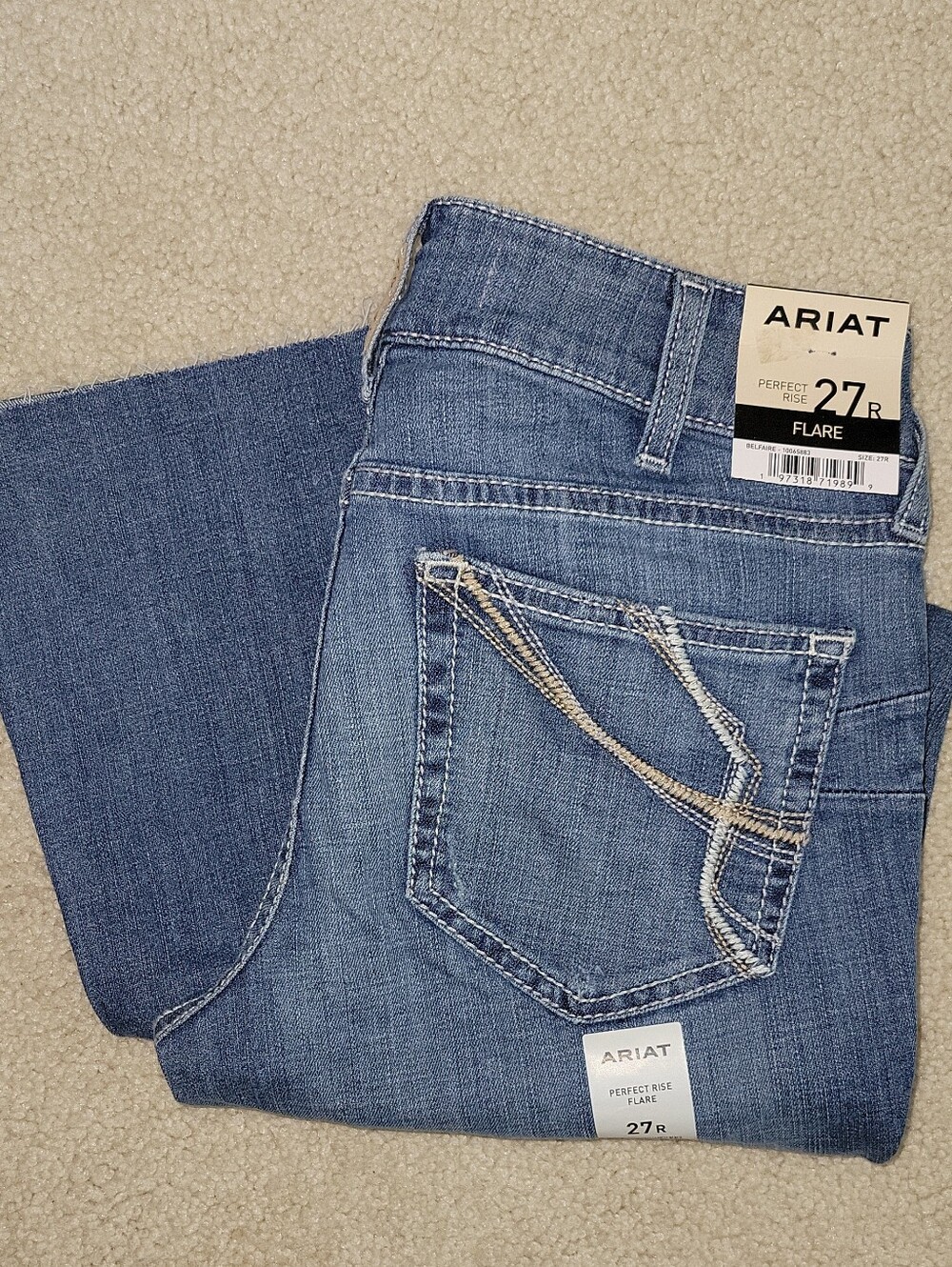Ariat Women's Medium Blue Flare Jeans - Style "Andrea"